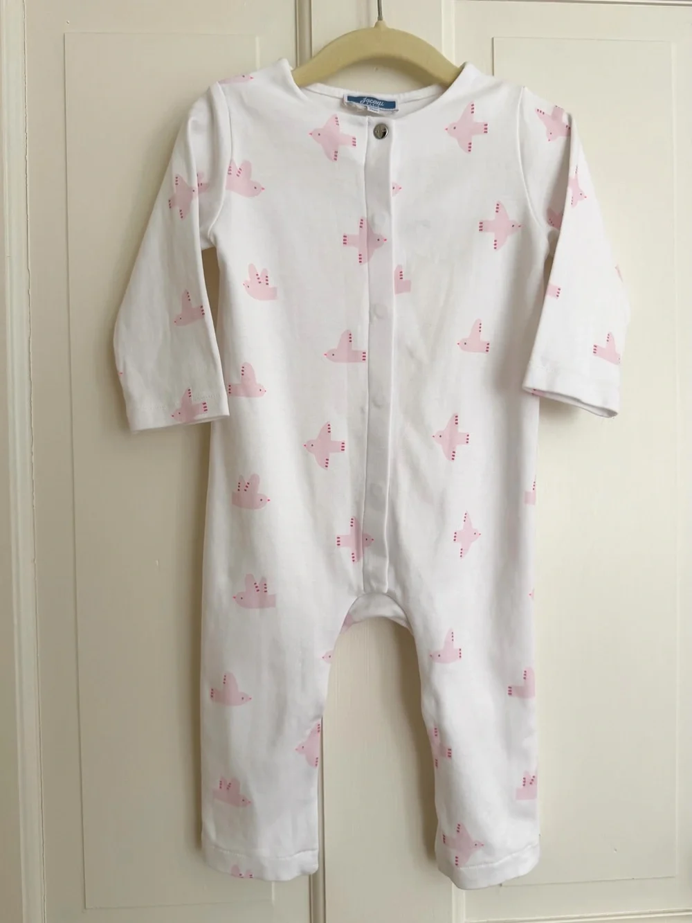 Jacadi Baby Girl Jumpsuit Pink Birds